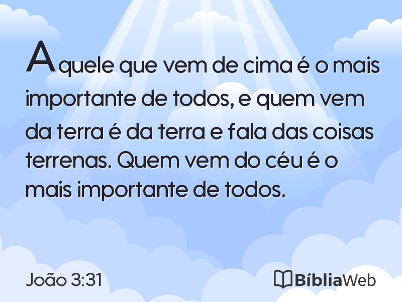 João 3:31 em imagem para compartilhar
