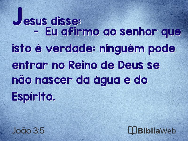 João 3:5 em imagem para compartilhar