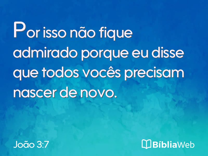 João 3:7 em imagem para compartilhar