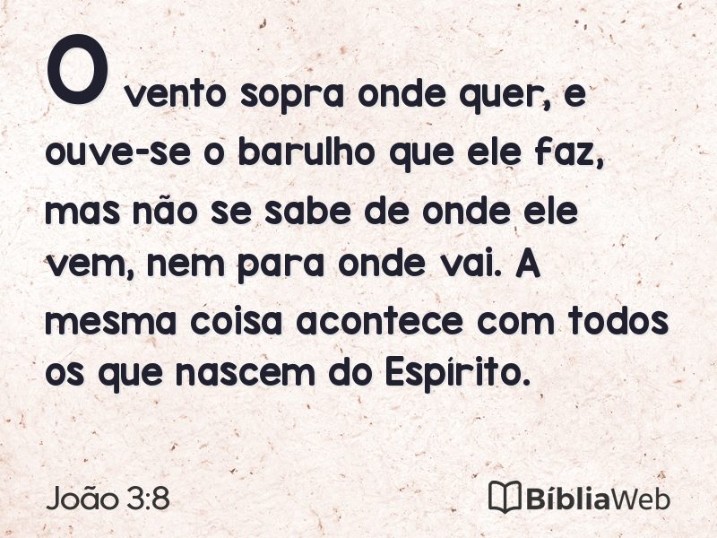 João 3:8 em imagem para compartilhar