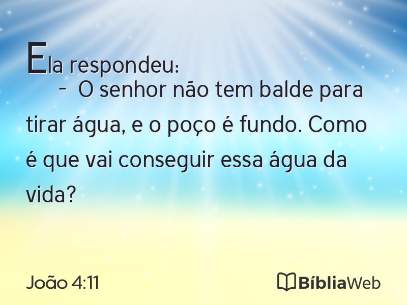 João 4:11 em imagem para compartilhar