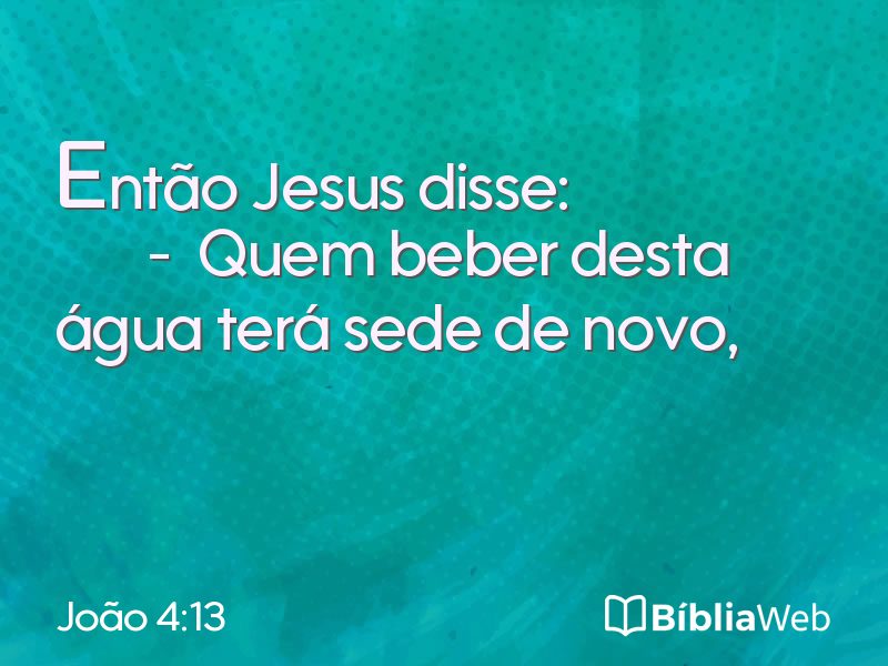 João 4:13 em imagem para compartilhar