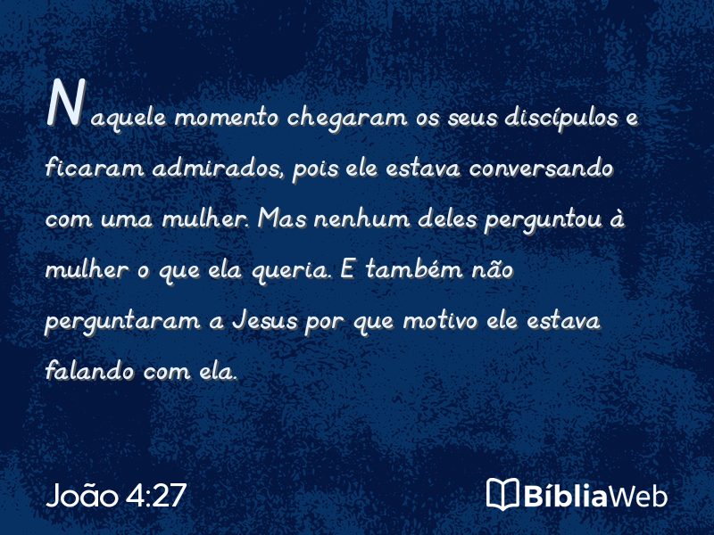 João 4:27 em imagem para compartilhar