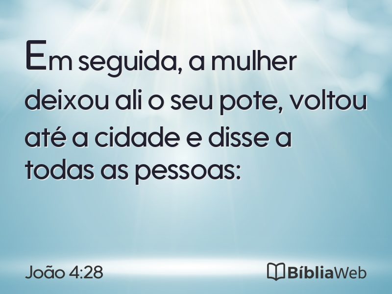 João 4:28 em imagem para compartilhar