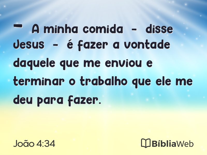 João 4:34 em imagem para compartilhar