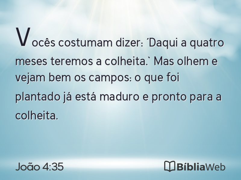 João 4:35 em imagem para compartilhar