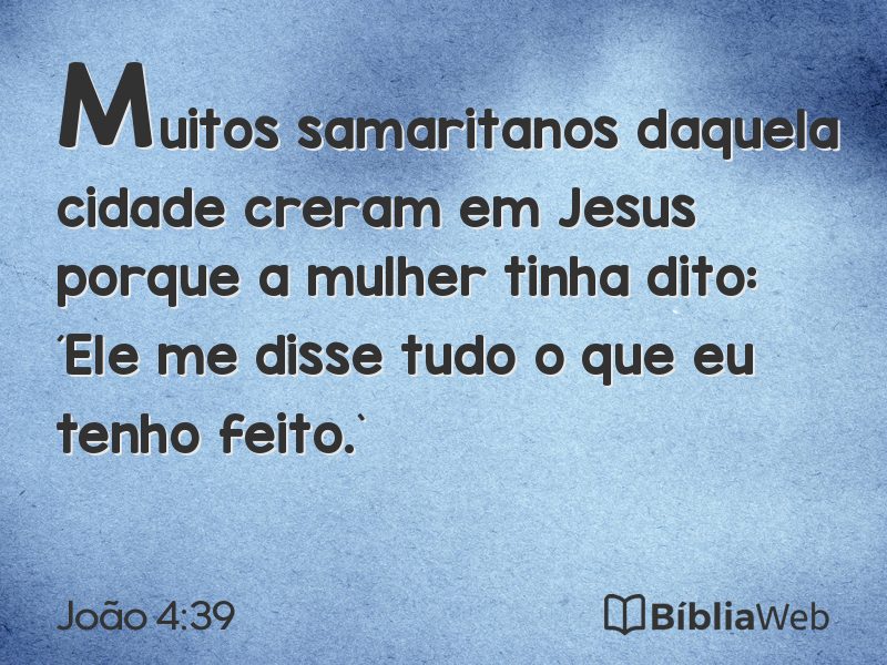 João 4:39 em imagem para compartilhar