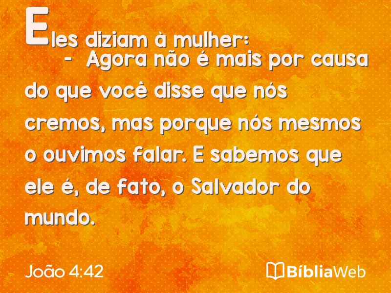 João 4:42 em imagem para compartilhar