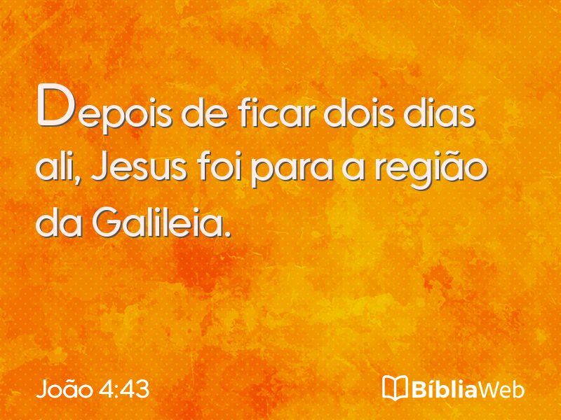 João 4:43 em imagem para compartilhar