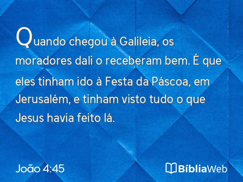 João 4:45 em imagem para compartilhar
