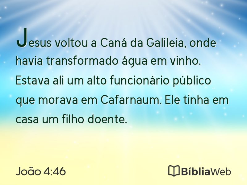 João 4:46 em imagem para compartilhar