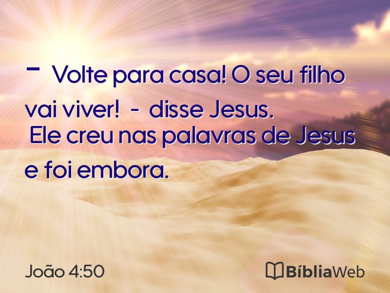 João 4:50 em imagem para compartilhar