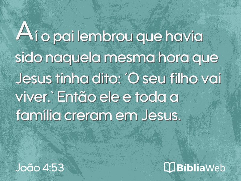 João 4:53 em imagem para compartilhar