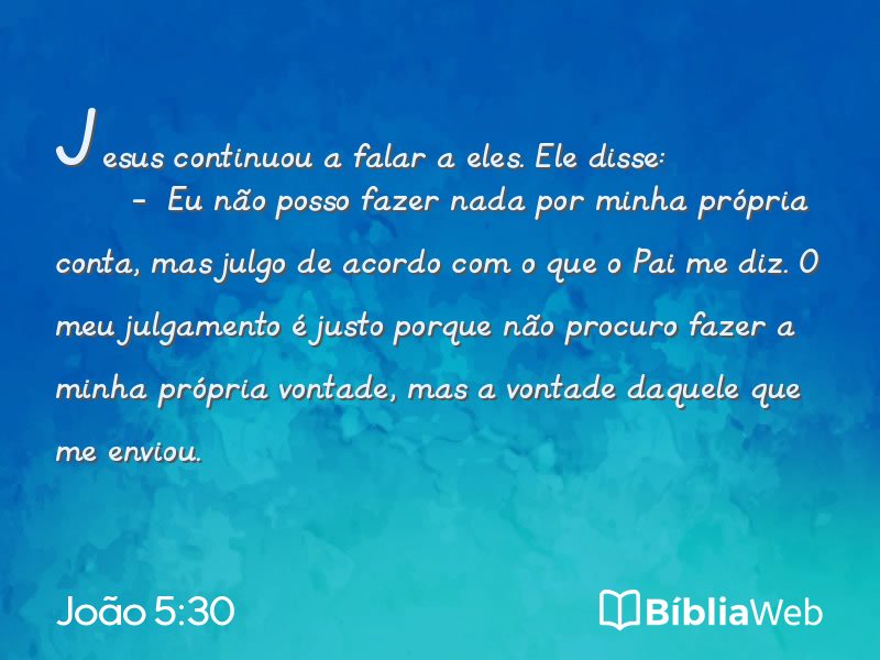 João 5:30 em imagem para compartilhar