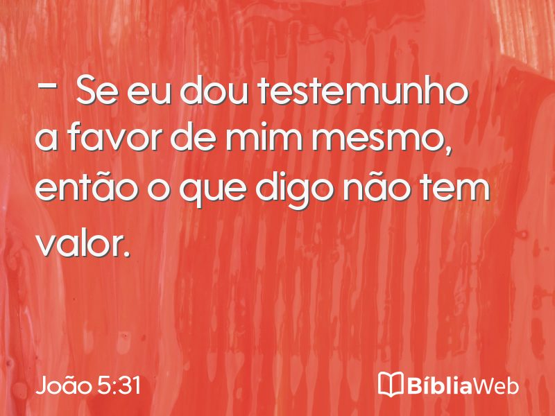 João 5:31 em imagem para compartilhar