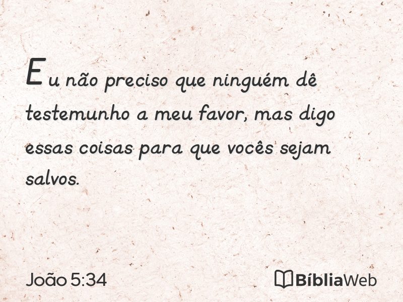 João 5:34 em imagem para compartilhar
