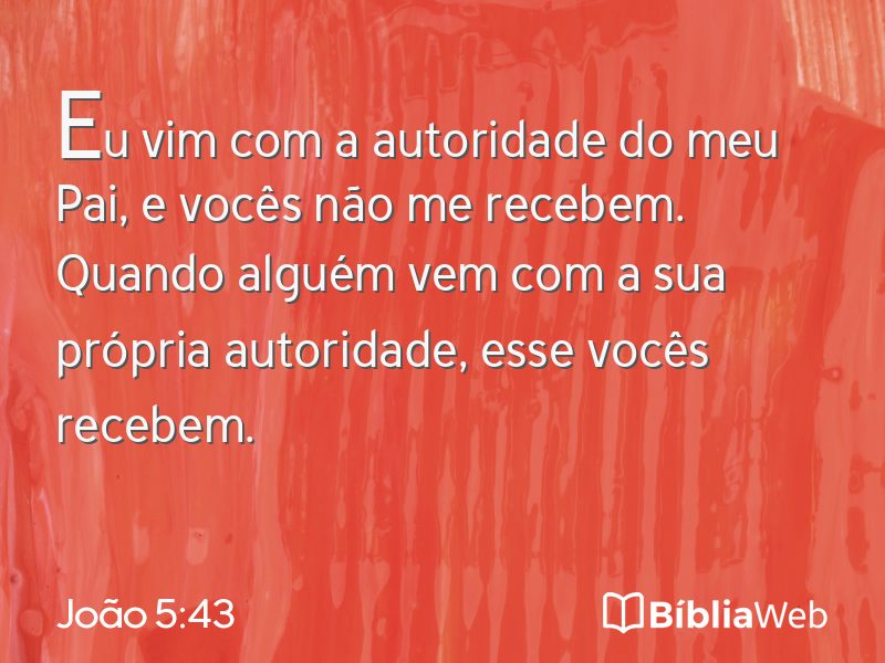 João 5:43 em imagem para compartilhar