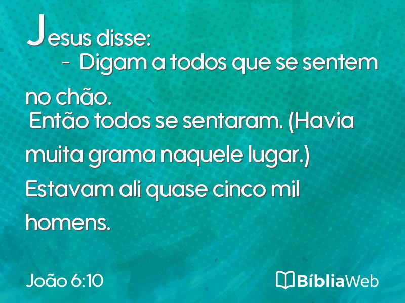 João 6:10 em imagem para compartilhar
