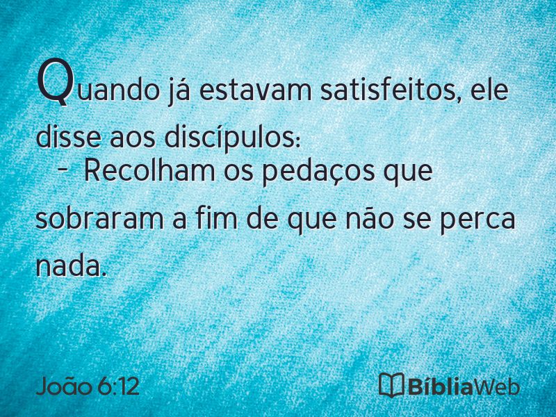 João 6:12 em imagem para compartilhar