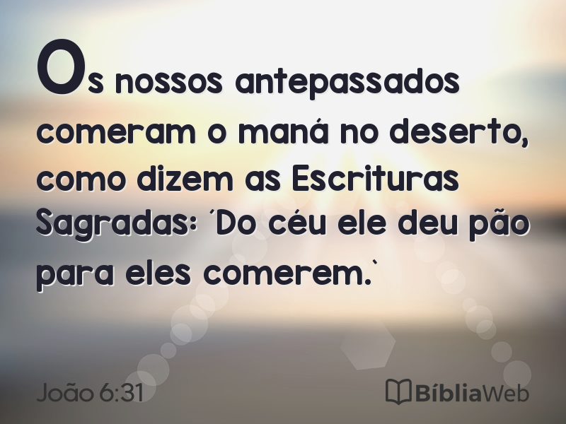 João 6:31 em imagem para compartilhar