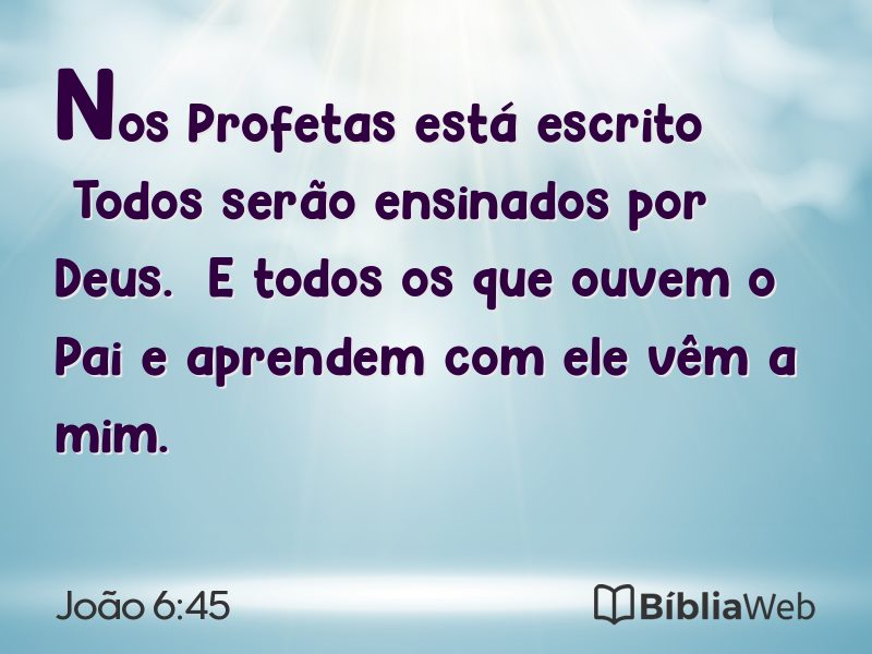 João 6:45 em imagem para compartilhar