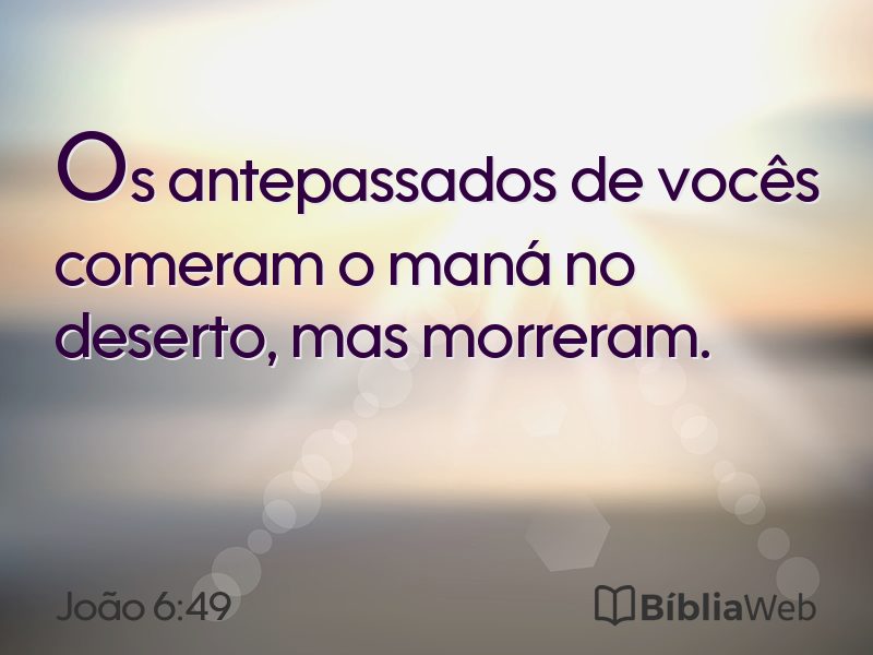 João 6:49 em imagem para compartilhar