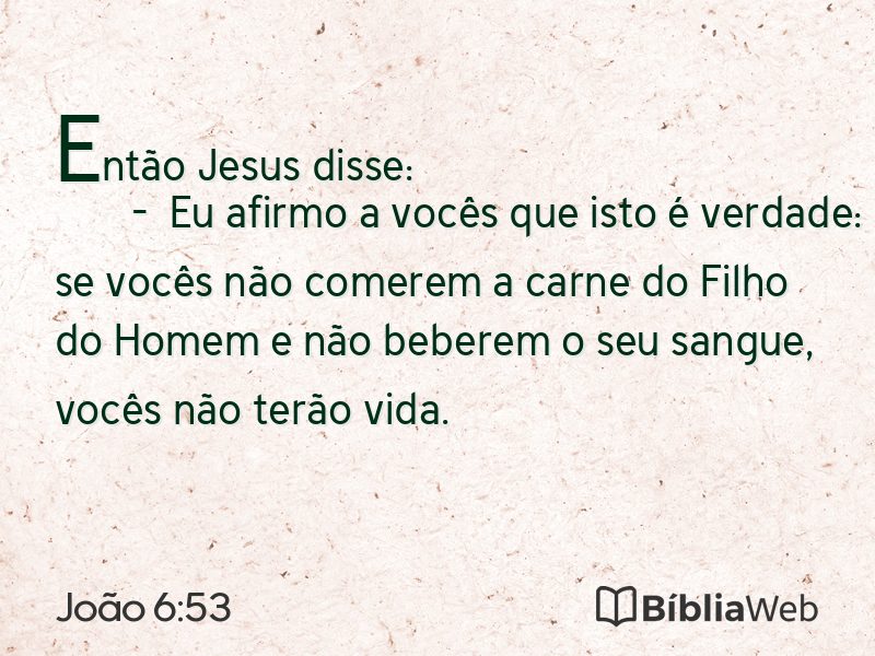 João 6:53 em imagem para compartilhar