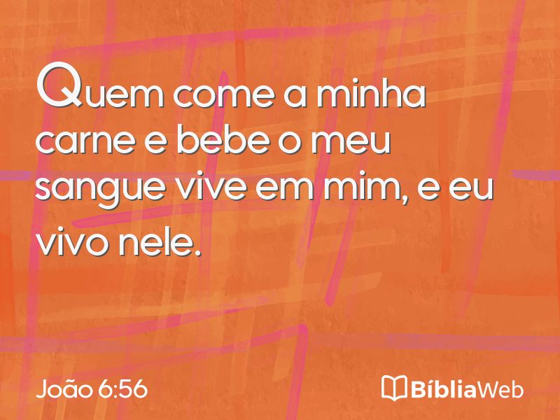 João 6:56 em imagem para compartilhar
