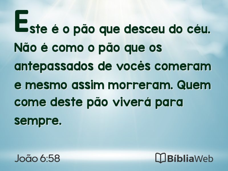 João 6:58 em imagem para compartilhar