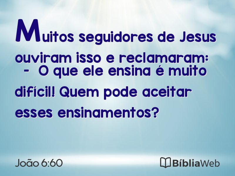 João 6:60 em imagem para compartilhar