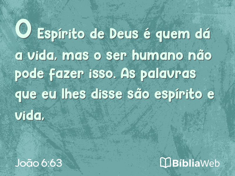 João 6:63 em imagem para compartilhar