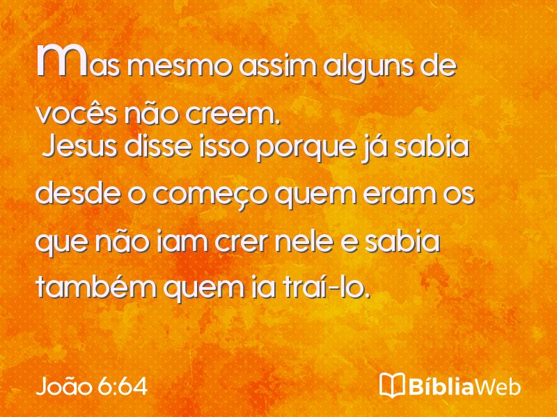 João 6:64 em imagem para compartilhar