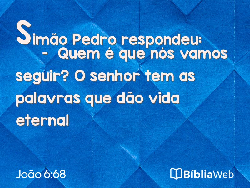João 6:68 em imagem para compartilhar