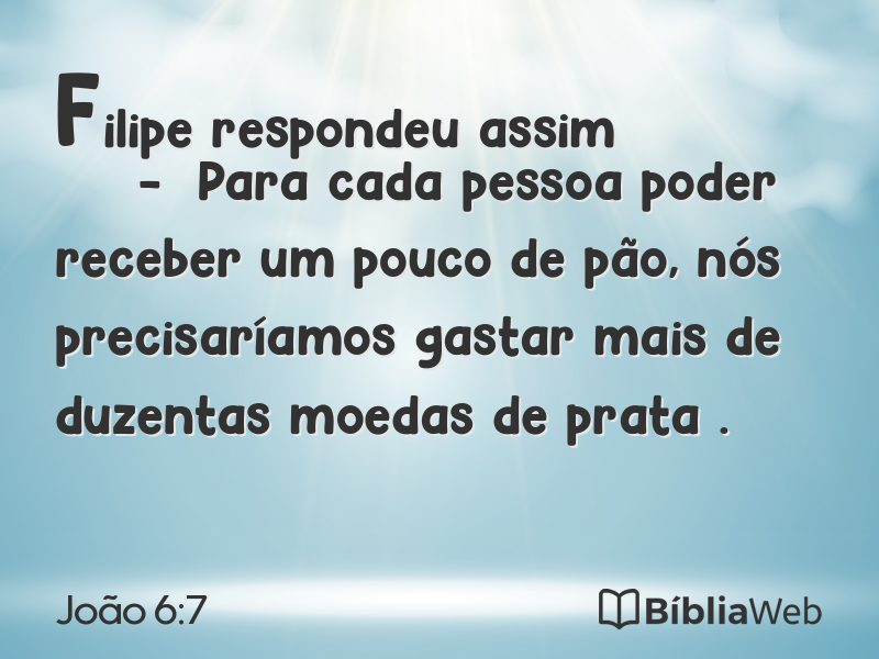 João 6:7 em imagem para compartilhar