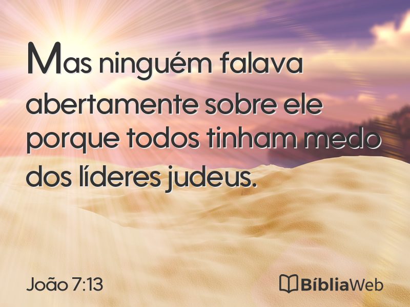 João 7:13 em imagem para compartilhar