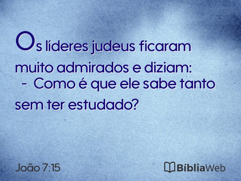 João 7:15 em imagem para compartilhar