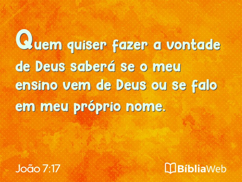João 7:17 em imagem para compartilhar