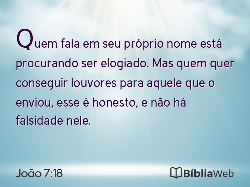 João 7:18 em imagem para compartilhar