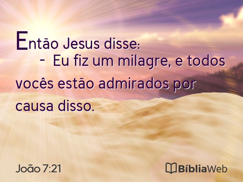 João 7:21 em imagem para compartilhar
