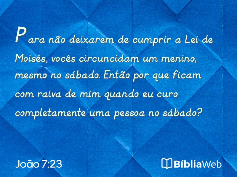 João 7:23 em imagem para compartilhar