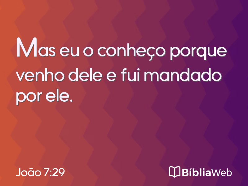 João 7:29 em imagem para compartilhar