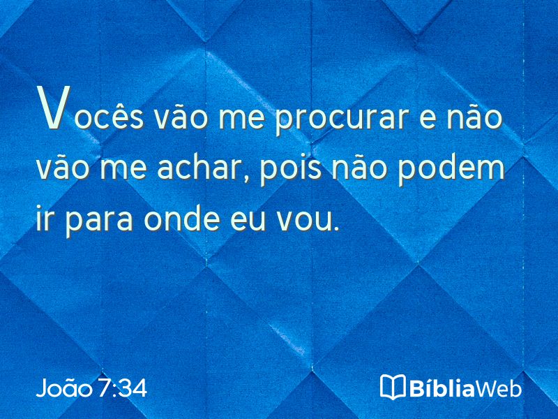 João 7:34 em imagem para compartilhar