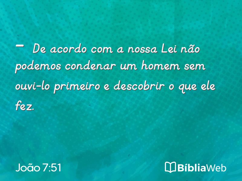 João 7:51 em imagem para compartilhar