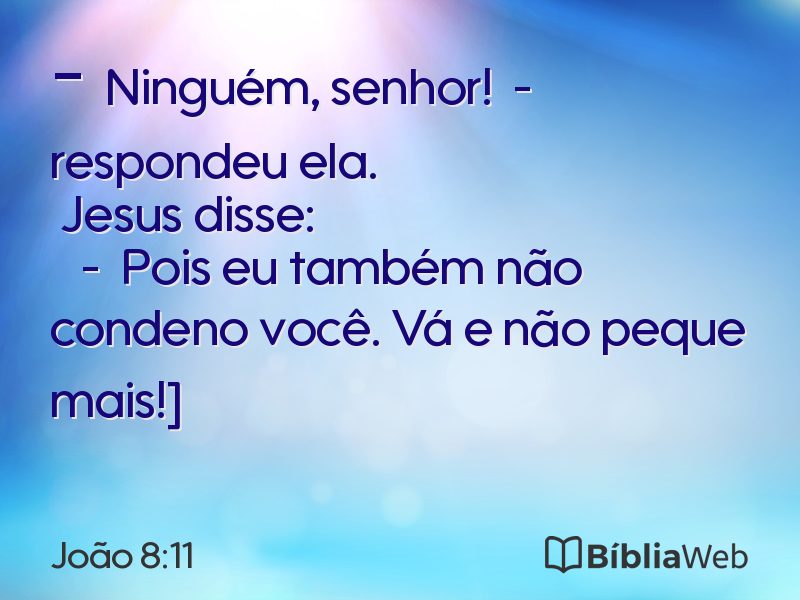 João 8:11 em imagem para compartilhar