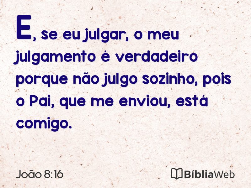 João 8:16 em imagem para compartilhar