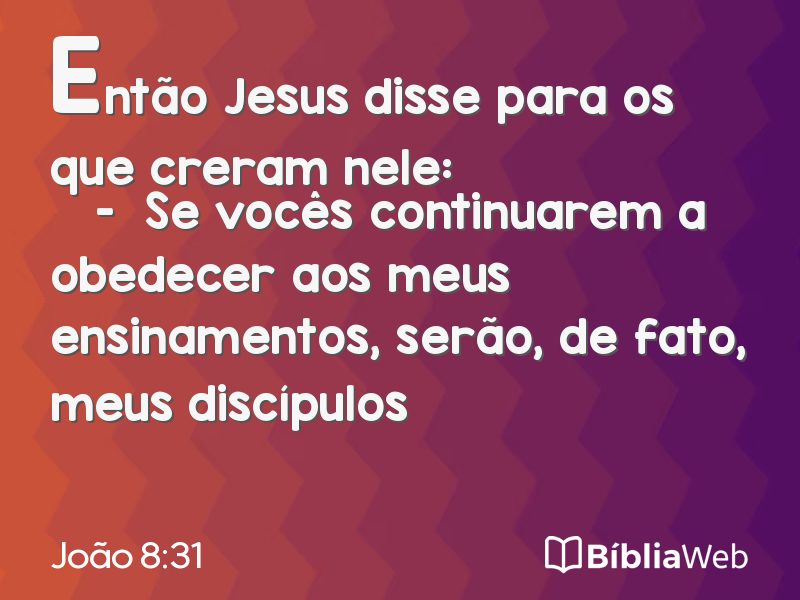 João 8:31 em imagem para compartilhar