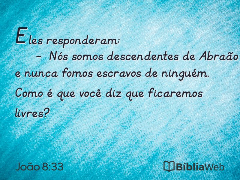João 8:33 em imagem para compartilhar