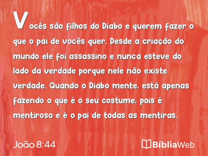 João 8:44 em imagem para compartilhar