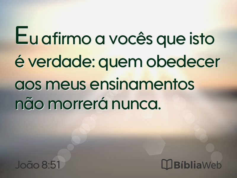 João 8:51 em imagem para compartilhar