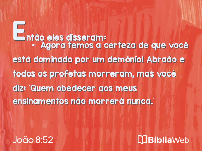 João 8:52 em imagem para compartilhar